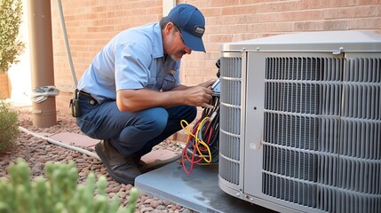 HVAC technician at work